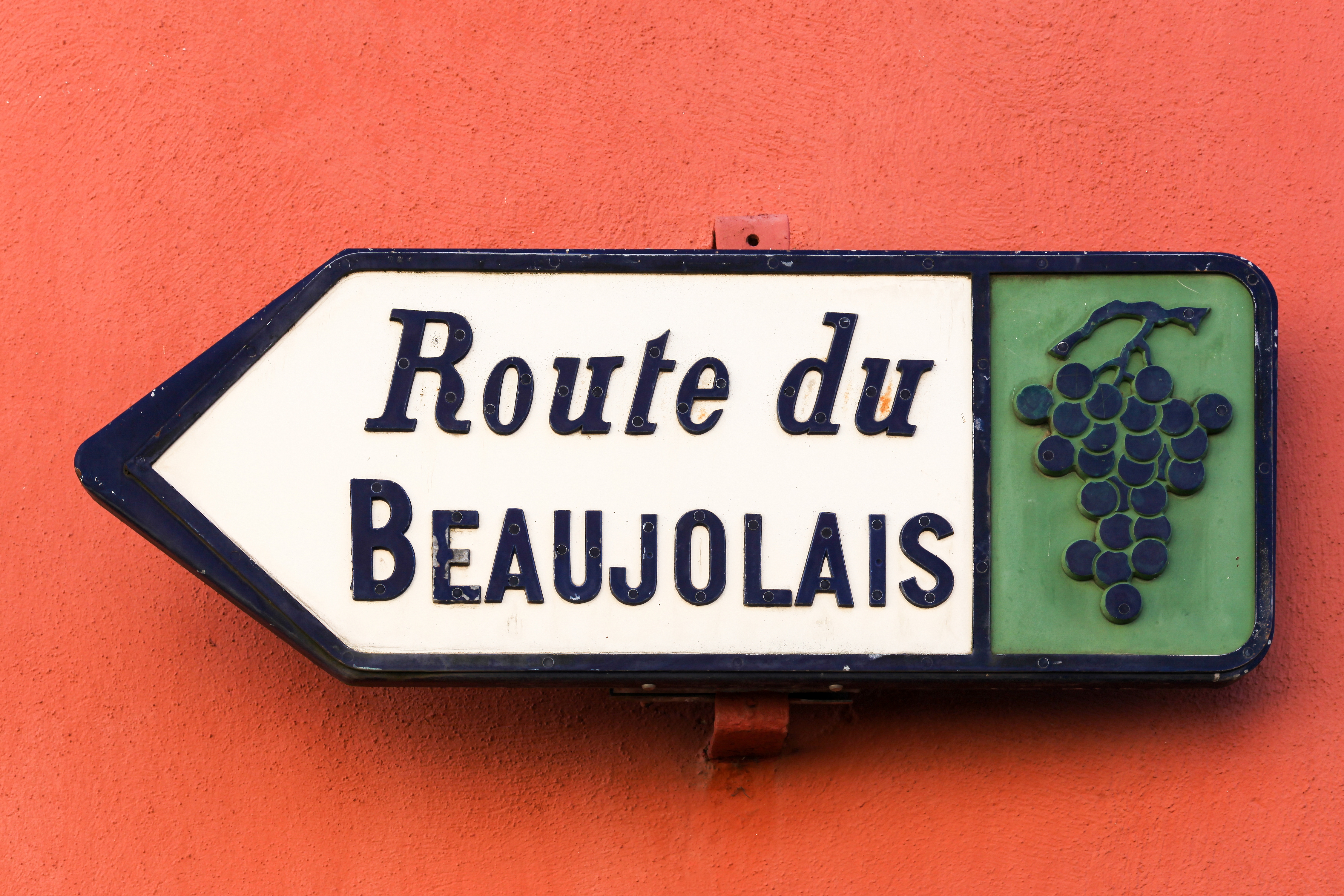 Route du Beaujolais sign, France