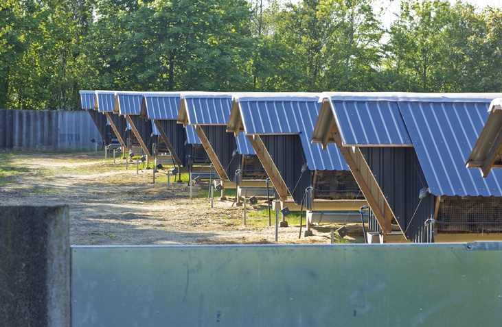 Mink breeding farm exterior