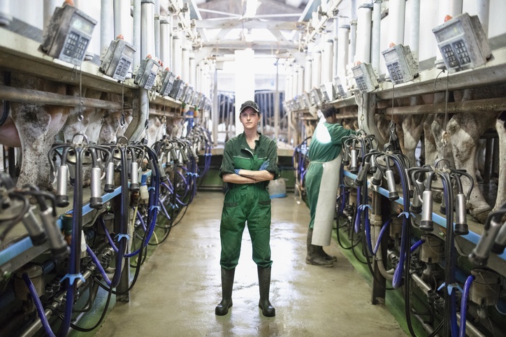 Woman worker portrait in the modern farm