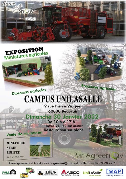 Exposition Ventes de miniatures Agricoles à MAYENNE (53) le 3 Mars 2024